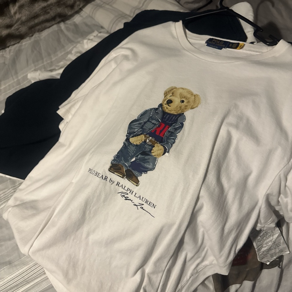 Ralph Lauren Men white Bear Graphic T-Shirt